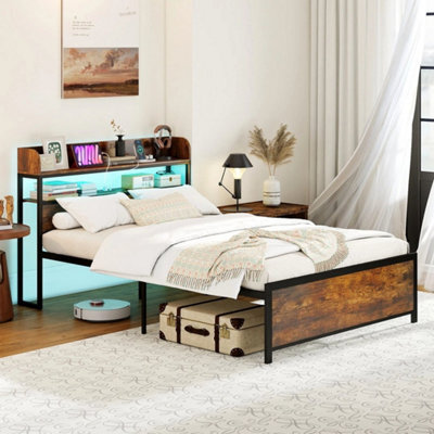 Double Bed Frame With Led Lights & Power Outlets - image 1