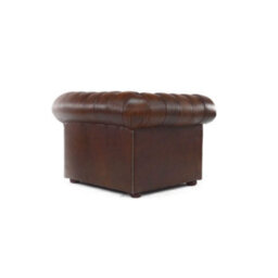 Chesterfield Low Back Club Armchair Antique Brown Real Leather In Classic Style - thumbnail 7