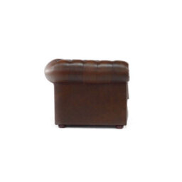 Chesterfield Low Back Club Armchair Antique Brown Real Leather In Classic Style - thumbnail 6