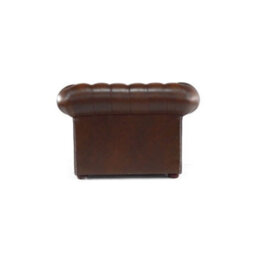 Chesterfield Low Back Club Armchair Antique Brown Real Leather In Classic Style - thumbnail 8