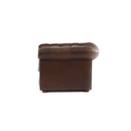 Chesterfield Low Back Club Armchair Antique Brown Real Leather In Classic Style - thumbnail 5