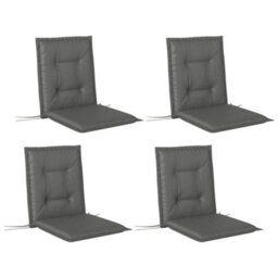 Outsunny Set Of 4 Garden Chair Cushions, Outdoor Seat Pads, Light Grey - thumbnail 2