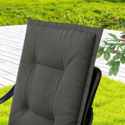 Outsunny Set Of 4 Garden Chair Cushions, Outdoor Seat Pads, Light Grey - thumbnail 9