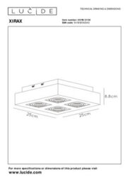 Lucide Xirax Modern Ceiling Spotlight - Led Dim To Warm - Gu10 - 4X5W 2200K/3000K - Black - thumbnail 6
