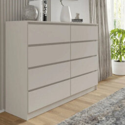 Arte Maja 140Cm Chest Of Drawers - Cashmere, Tall Eight-Drawer Storage With Soft Modern Warmth - thumbnail 5