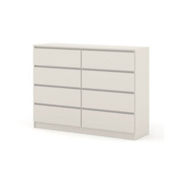 Arte Maja 140Cm Chest Of Drawers - Cashmere, Tall Eight-Drawer Storage With Soft Modern Warmth - thumbnail 4
