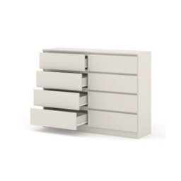 Arte Maja 140Cm Chest Of Drawers - Cashmere, Tall Eight-Drawer Storage With Soft Modern Warmth - thumbnail 2