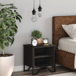 Berkfield Bedside Cabinet Black 40X30X40 Cm Engineered Wood - thumbnail 3