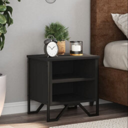 Berkfield Bedside Cabinet Black 40X30X40 Cm Engineered Wood