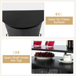 Costway Home Bar Table Industrial 4-Tier Curved Countertop Table Wine Storage Cabinet - thumbnail 9