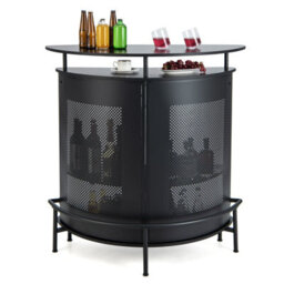 Costway Home Bar Table Industrial 4-Tier Curved Countertop Table Wine Storage Cabinet - thumbnail 2