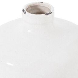 Wyld Haus Sagebloom Large White Crackle Glazed Short Bottle Ceramic Vase - thumbnail 3