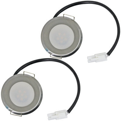 Spares2Go Universal Cooker Hood Led Light Vent Extractor Lamp Round Silver 54.5mm 1.6W Ac X 2 - image 1
