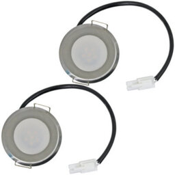 Spares2Go Universal Cooker Hood Led Light Vent Extractor Lamp Round Silver 54.5mm 1.6W Ac X 2 - thumbnail 1