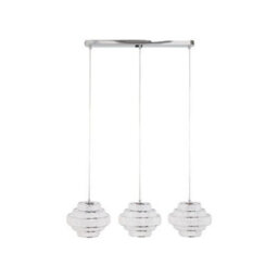 Pagazzi Lighting Pagazzi Heini 3 Light Chrome And Crystal Pendant Ceiling Bar - thumbnail 5