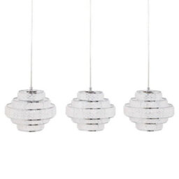 Pagazzi Lighting Pagazzi Heini 3 Light Chrome And Crystal Pendant Ceiling Bar - thumbnail 4