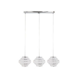 Pagazzi Lighting Pagazzi Heini 3 Light Chrome And Crystal Pendant Ceiling Bar - thumbnail 1