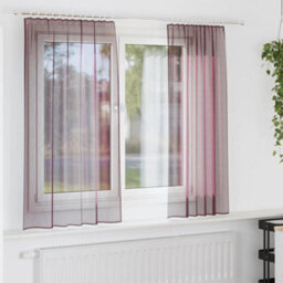 Berkfield Durable Voile Curtains With Rod Pockets 2 Pcs Purple - thumbnail 2