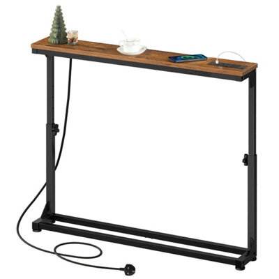 Adjustable Height Console Table 63.5-83.5Cm Behind Sofa Entryway - image 1