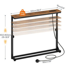 Adjustable Height Console Table 63.5-83.5Cm Behind Sofa Entryway - thumbnail 2