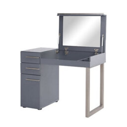 Furniture in Fashion Carter High Gloss Dressing Table With Mirror In Grey - thumbnail 3