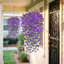 Artificial Flowers, 4 Pieces Petunia Artificial Outdoor Plant, Artificial Hanging Petunia Plant, Uv Resistant Flowers, Purple - thumbnail 7