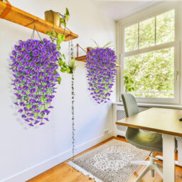 Artificial Flowers, 4 Pieces Petunia Artificial Outdoor Plant, Artificial Hanging Petunia Plant, Uv Resistant Flowers, Purple - thumbnail 6