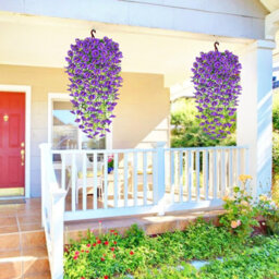 Artificial Flowers, 4 Pieces Petunia Artificial Outdoor Plant, Artificial Hanging Petunia Plant, Uv Resistant Flowers, Purple - thumbnail 5