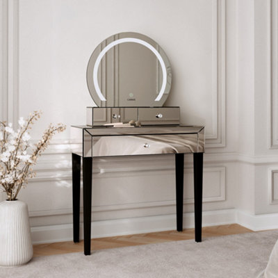 CARME Home Kendall X Laguna Silver Led Mirror Dressing Table - image 1