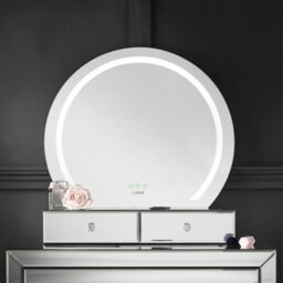 CARME Home Kendall X Laguna Silver Led Mirror Dressing Table - thumbnail 7