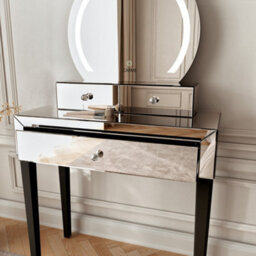 CARME Home Kendall X Laguna Silver Led Mirror Dressing Table - thumbnail 3