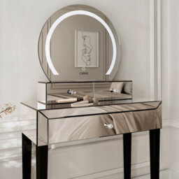 CARME Home Kendall X Laguna Silver Led Mirror Dressing Table - thumbnail 2