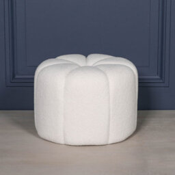 Callisto Cloud White Boucle Petal Stool - thumbnail 1