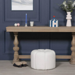 Callisto Cloud White Boucle Petal Stool - thumbnail 3