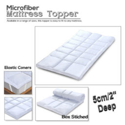 CHILIMILII Microfibre Mattress Toppers 5Cm Deep Thick Elastic Corner Box Stitched Soft Hotel Quality Anti Allergenic Mattress Protector