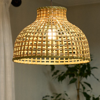 Dibor Traditional Style Medium Bamboo Dome Lamp Shade Ceiling Light Shade - image 1