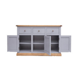 Cabinet Bits Biccari Grey 3 Drawer 3 Door Sideboard Brass Knob - thumbnail 5