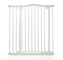 Safetots Extra Tall Curved Top Safety Gate, 80Cm - 89Cm, Matt White, Extra Tall 100Cm In Height, Pressure Fit Stair Gate - thumbnail 1