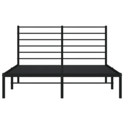 Vidaxl Metal Bed Frame Without Mattress With Headboard Black 120X190Cm - thumbnail 6