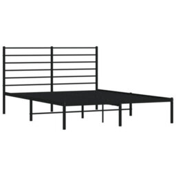 Vidaxl Metal Bed Frame Without Mattress With Headboard Black 120X190Cm - thumbnail 3