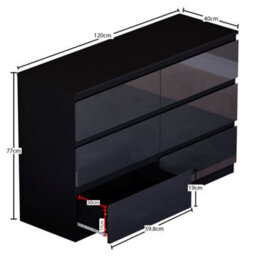 Lassic Vida Designs Glinton 4 Piece Black Fsc Bedroom Set - (6 Drawer Chest, 3 Door Wardrobe, 2 Drawer Bedside Chest X2) - thumbnail 9