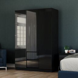 Lassic Vida Designs Glinton 4 Piece Black Fsc Bedroom Set - (6 Drawer Chest, 3 Door Wardrobe, 2 Drawer Bedside Chest X2) - thumbnail 5