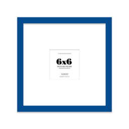 "6X6"" Blue Picture Frame - 6X6"" Square Frame With 3X3"" Mount For 6X6""/3X3"" Pictures Art Deco Style Room Decor, 1 Pack" - thumbnail 1