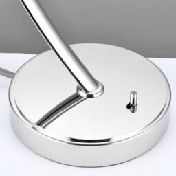 Standing Floor & Table Lamp Set Bright Nickel & White Shade Curved Stem Light - thumbnail 4