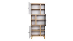 Arte Memone Creative Display Cabinet - Golden Oak With Graphite & White Matt - W800mm X H2000mm X D400mm - thumbnail 2
