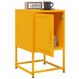 Berkfield Bedside Cabinets 2 Pcs Mustard Yellow 36X39X60.5 Cm Steel - thumbnail 4