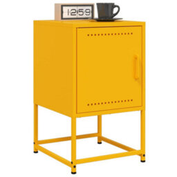 Berkfield Bedside Cabinets 2 Pcs Mustard Yellow 36X39X60.5 Cm Steel - thumbnail 1