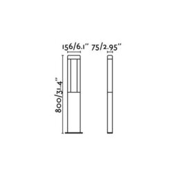 Luminosa Lighting Luminosa Nanda Led Outdoor Tall Bollard Light Dark Grey Ip54 - thumbnail 2