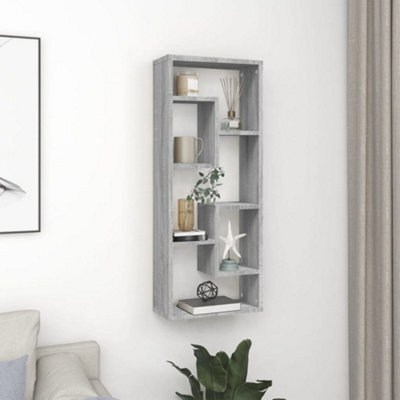 Vidaxl Wall Shelf Grey Sonoma 36X16X90 Cm Engineered Wood - image 1
