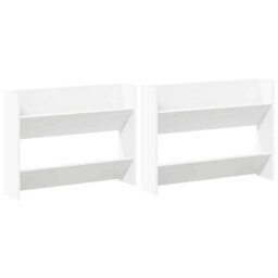 Berkfield Modern Wall Shoe Cabinet 2 Pcs White 80X18X60 Cm Engineered Wood - thumbnail 1